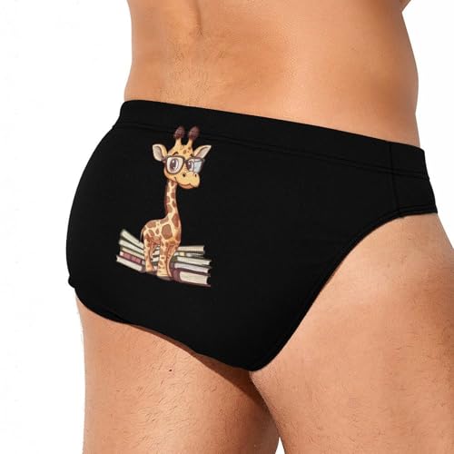 Giraffe Books Men's Swim Trunks Briefs Swimsuit Swimwear Bathing for Underwear Beach4