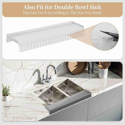Protection de bords d'évier en silicone rétractable pour cuisine - 3