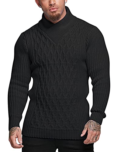 COOFANDY Mens Pullover Sweaters Fashion Diamond Knit Sweater Stylish Knitwear Lightweight Jumper