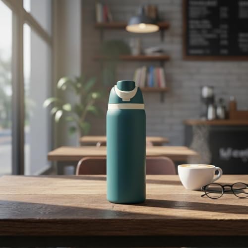 Image of Stainless Steel Water Bottle 960ML Steel, Flip Cap Water Bottle for School, Office, Gym, Travel and Daily Use, Easy Sip Steel Bottle for Adults, Kids and Home