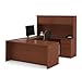 BER9985376 - Bestar Prestige + U-shaped workstation kit in Cognac Cherry