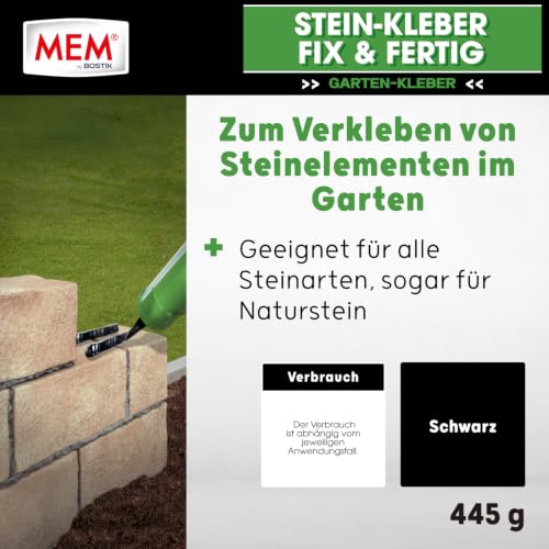 MEM Stein-Kleber Fix & Fertig Schwarz – 445 g – Für Steinelemente im Garten – Ansicht 2