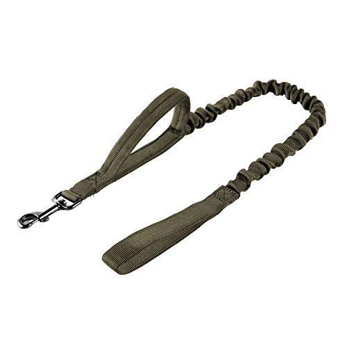Onetigris Tactical Dog Training Bungee Leash With 2 Control Handle Quick Release Nylon Leads Rope(Ranger Green) #TOP22