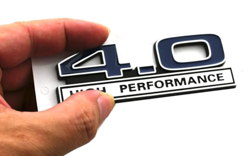Image of 2pcs 4.0 Liter V6 High Performance Engine Emblems Badge 3D Decals Stickers Cars Trucks (Chrome Blue)