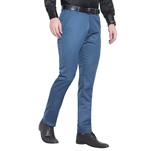 Image of ABLESTAR Men's Polycotton Slim Fit Formal Trouser - Spendex Cotton Casual Pant for Men - Breathable, Lightweight, Adjustable Formal Trouser for Men - Pack of 3