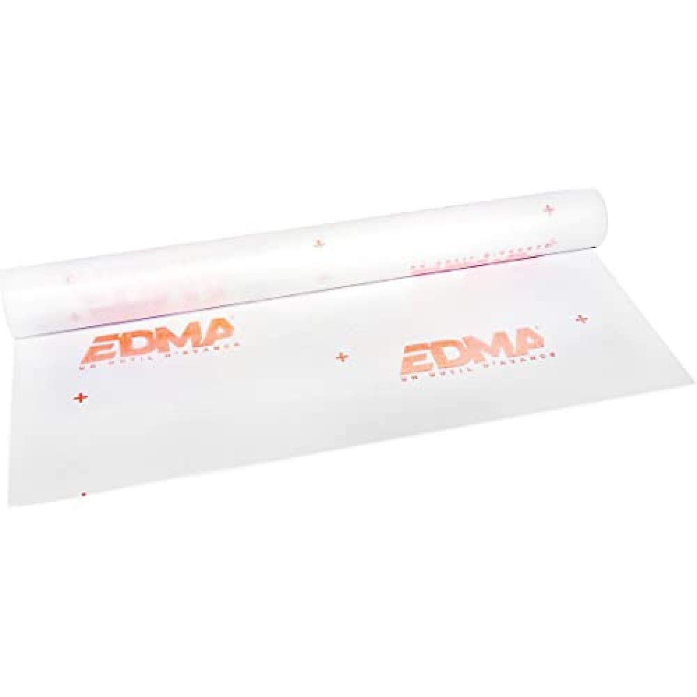 EDMA - Coverup - Transparente, Atmungsaktive, Recycelbare Schutzfolie 25 m x 1 m - Starke, Dicke Baustellenplane - Wasserdicht und Wasserabweisend - Ideal für den Professionellen Einsatz