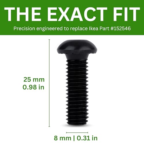 Spare Hardware Parts Gewindeschraube, M6 x 1.25mm, Schwarz, Flach, Flachkopf, 1 Stück (8er Pack)