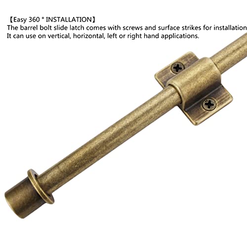 Runningfish Heavy Duty Cane Bolts For Gates 23.7'',Barrel Bolt Latch Super Lengthen,Thickened Drop Bolts For Gates,Garage Bolts Solid Cast Copper Sliding Lock For Gate Latch #TOP5