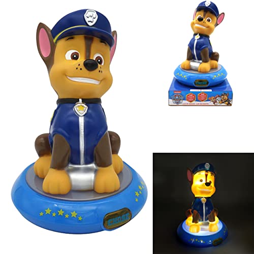 SRV Hub Paw Patrol Veilleuse LED 3D pour enfants – Lampe de table à piles pour chambre de garçons et filles, lampe de chevet de 21 cm pour chambre...