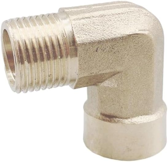 Pipe connector, Female X Male Thread 90 Deg Brass Elbow Pipe Fitting Connector, for Home Garden Copper Adapter Accessories(1/4")