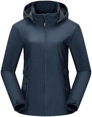 Outdoor Ventures Women's Fleece Lined Rain Jacket Waterproof Softshell Coat