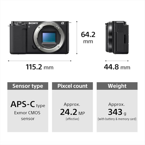 Image of Sony Alpha ZV-E10K (Previously ZV-E10L) with Upgraded SELP1650 (Ver 2) Power Zoom Lens | 24.2 MP Interchangeable-Lens Mirrorless vlog Camera, Made for Creators |APS-C Sensor 4K Movie Recording-Black