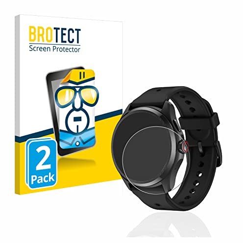 BROTECT 2-Stück Schutzfolie kompatibel mit Mobvoi TicWatch Pro 5 Displayschutz Folie Ultra-Klar