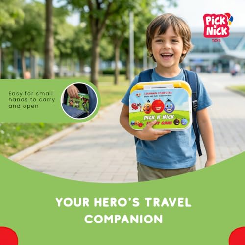 Image of Educational Laptop Toy for Kids 4+ | Interactive Learning Computer with Keyboard | Learn ABC, Letters, Words, Numbers, Spelling, Quiz & Object Recognition | Green Laptop Toy