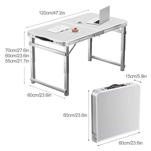 Table pliante portable camping finis les repas instables grâce à la hauteur réglable