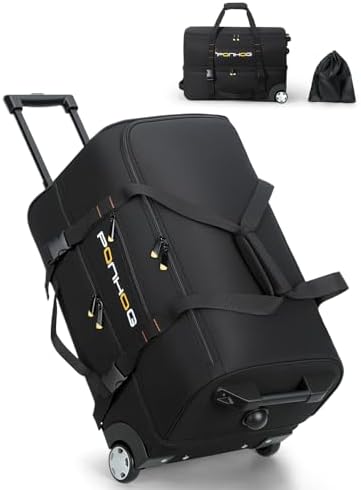 Ponhog 25 Inch Duffle Bag with Wheels and Handle for Men - Water ...