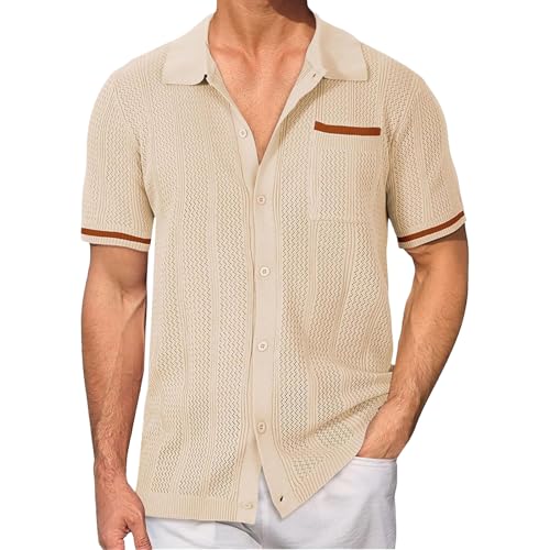 Chemise boutonnée en tricot homme pour vos terrasses et journées d'été