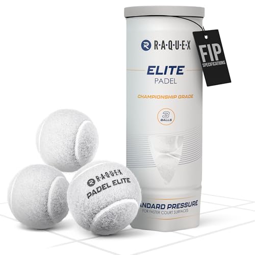 Image of Raquex Elite White Padel Balls - 3, 6, 9 or 120 Balls - For All Court Surfaces - FIP Approved (1 x Tube of 3)