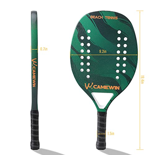 Raquete De Beach Tennis Tecnológica Fibra Carbon Profissional (Verde)