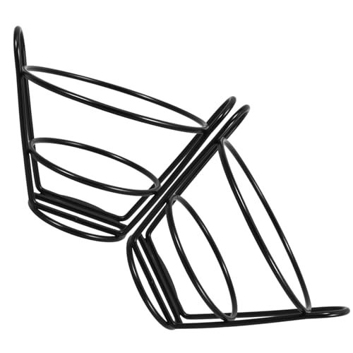 CIYODO 2Pcs French Fry Holder Metal Snack Basket Design for Appetizers Fries Serving for Home Cafe Restaurant Stylish Desktop Wire Rack