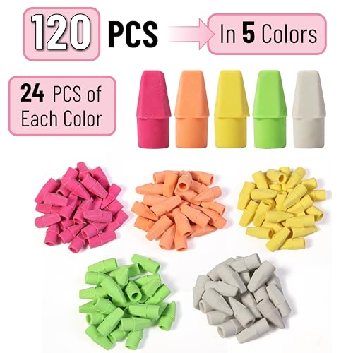 Image of Mr. Pen- Pencil Erasers Toppers, 120 Pack, Colorful, Latex Free, No Smudge | Mr Pen Erasers for Pencils