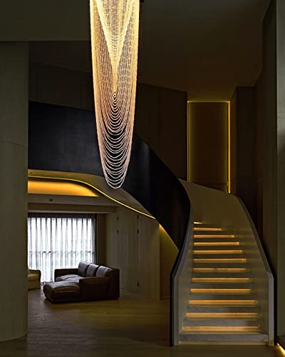7Pm Foyer Chandeliers Crystal High Ceiling, Modern Crystal Chandelier Spiral Staircase Chandelier Entryway Large Raindrop Chandelier High Ceiling Pendant Light Fixtures Chandeliers For Staircase Foyer #TOP7