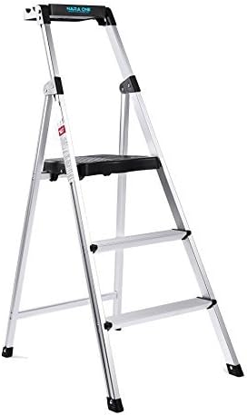 Step Ladder,Ultra Lightweight and Sturdy 3 Step Ladders Aluminum 330 lbs Capacity Fold Up Step Stool with Platform for Home and Kitchen (Sliver)