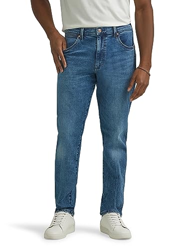 Wrangler Men's Relaxed Fit Taper Jean, Gitty Up Blue, 40W x 32L