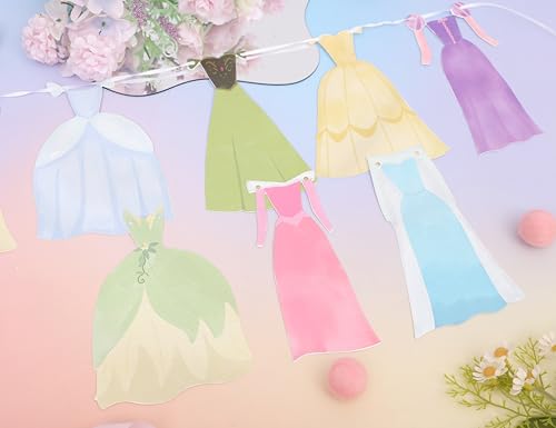 Image of Princess Party Bunting Banner,Princess First Birthday Party Banner | Dress Banner Birthday Decoration, Girl's 1st Party Supplies