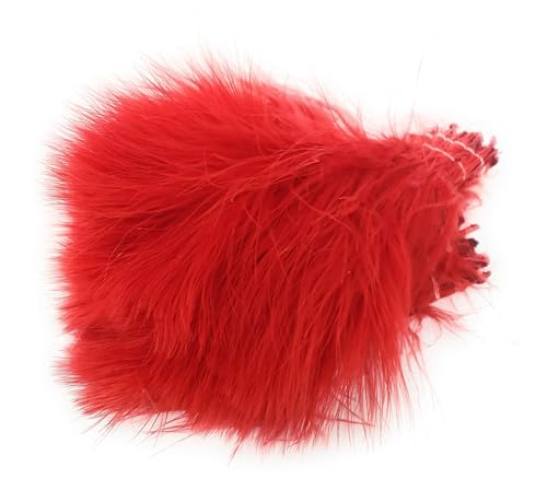 Creative Angler Strung Marabou Bird Feathers for Tying Fly Fishing Flies - Fly Tying Accessories - Perfect Choice for Tail & Wings and Easy to Tie On The Lure - Approximately 0.3 Ounces - Red