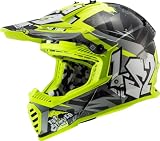 LS2 MX437 Fast Evo II Mini Crusher Casco da motocross per bambini, nero/giallo neon, Y/M (49/50)