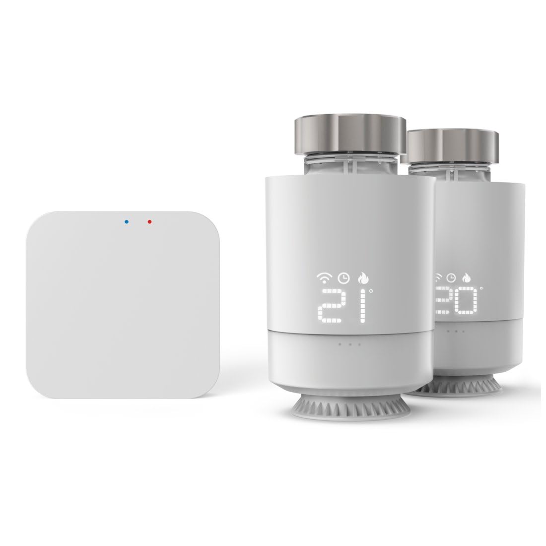 Hama Zestaw 2x Głowica Termostatyczna WIFI SMART + Przekaźnik Mostek Bramka, Sterowanie Ogrzewaniem, Zdalna Kontrola, Głosowe Sterowanie, Oszczędność Energetyczna