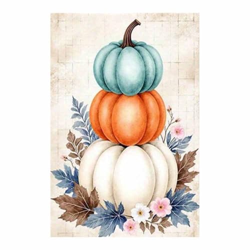 Toile contemporaine citrouilles fleurs décoration intérieure tableau mural 70x100