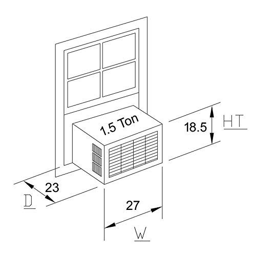 Image of Dakshya Industries 100% Waterproof and Dust Proof Window AC Cover for 1.5 Ton Window AC (Grey)
