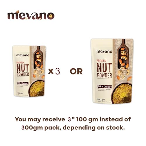 Image of Mevano Nuts Powder for Kids, Rich in Omega-3, 300g | NO Added Sugar | Badam, Walnut, Cashew, Pista - Dry Fruits powder for Kids | 20% Protein, 17 Vitamins & Minerals, 10% Fibre