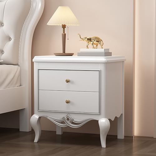 Comodino moderno in legno massello con doppio Ders design retrò nordico perfetto per camera da letto soggiorno tavolino alto pelliccia Quali