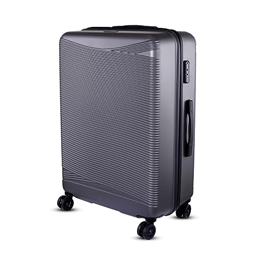 Image of Verage V-Lite Firestone Combo Set of 2 (M-Check-in + L-Check-in) Black Hardsided Trolley Bags for Travel, Suitcase with Spinner Wheels, Anti-Theft Zippers Luggage