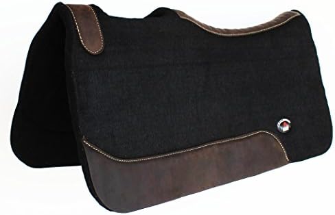 CHALLENGER Western 30X32 Contoured Wool Felt Therapeutic Horse Saddle Pad Black 3981BK2