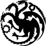 Targaryen Dragon Symbol Game of Thrones - Vinyl 4' Tall (Color: Black) Decal Laptop Tablet...