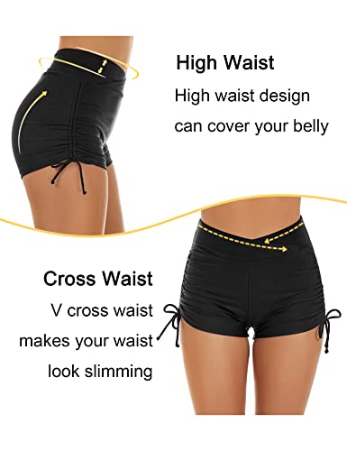 Tournesol Women's Swim Shorts High Waisted Swimsuit Bottoms Cross Waist Swimwear Boy Shorts Swimming4