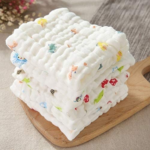 Image of Baby Muslin Washcloth Natural Purified Cotton Baby Wipes, Muslin Cotton Face Towels, Reusable Napkins for Infants Toddlers (1 Pack Contains 5 washcloth) (1)