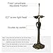 errzom Table Lamp Base Replacement Only, Wide 7 Inch Height 25 Inch, Fit for 16 Inch Tiffany Style Stained Glass Lampshade, Dark Bronze Finish, Resin, Pull Chain Switch