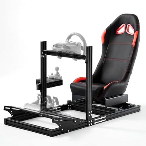 DIWANGUS Racing Simulator Cockpit, Racing Wheel Stand with Seat, Sim Racing Cockpit Fit for Logitech G29 G920 G923 Thrustmaster T300 T248 Cover