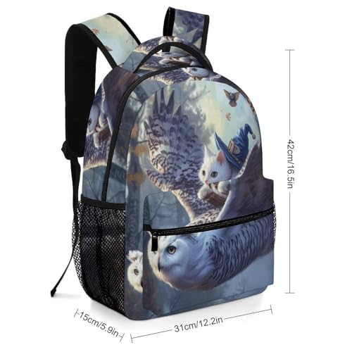 Sac d'école hibou blanc solide contre le mal de dos des adolescents