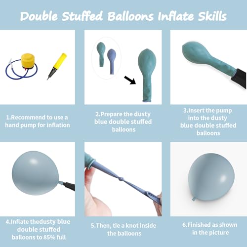 Image of 108Pcs Double Stuffed Dusty Blue Balloon Garland Arch Kit