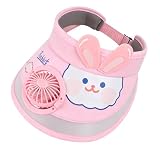Kids Sun Visor Hat with Builted-in Rechargeable Fan Cute Baby Boys Girls UPF50+ Summer Beach Trucker Hat Large...