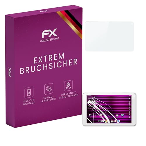 atFoliX Glasfolie kompatibel mit Archos 101c Platinum Bildschirmfolie, 9H Hybrid-Glass FX Schutzpanzer Folie