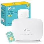 TP-Link TL-MR105 WiFi 4G Router with Free SIM Card, N300Mbps Wireless 4G Cat4 LTE Network, Single Band, Ethernet Port, Mobile WiFi Router, External Antenna, Plug & Play