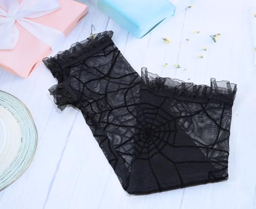 PENTA ANGEL Spider Wed Lace Gloves Halloween Punk Goth Witch Fingerless Elbow Mesh Gloves for Women Girls Party Costume3
