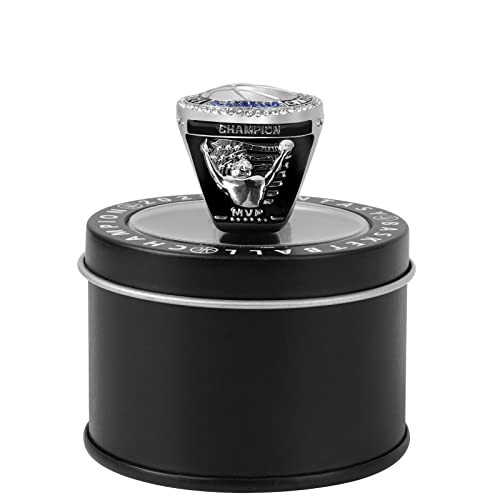 Furnishhut 2023 Fantasy Basketball Championship Rings With Blue & Clear Stones Designed For Sports Fan(Fantasy Sports) #TOP3